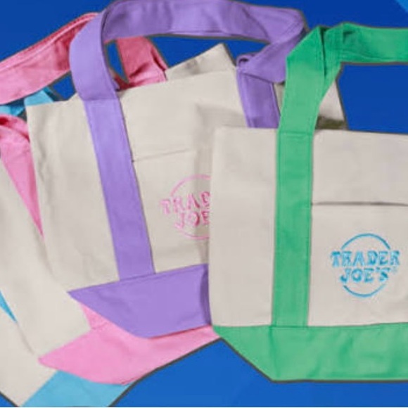 Trader Joe’s Mini Canvas Pastel Totes - Picture 4 of 4